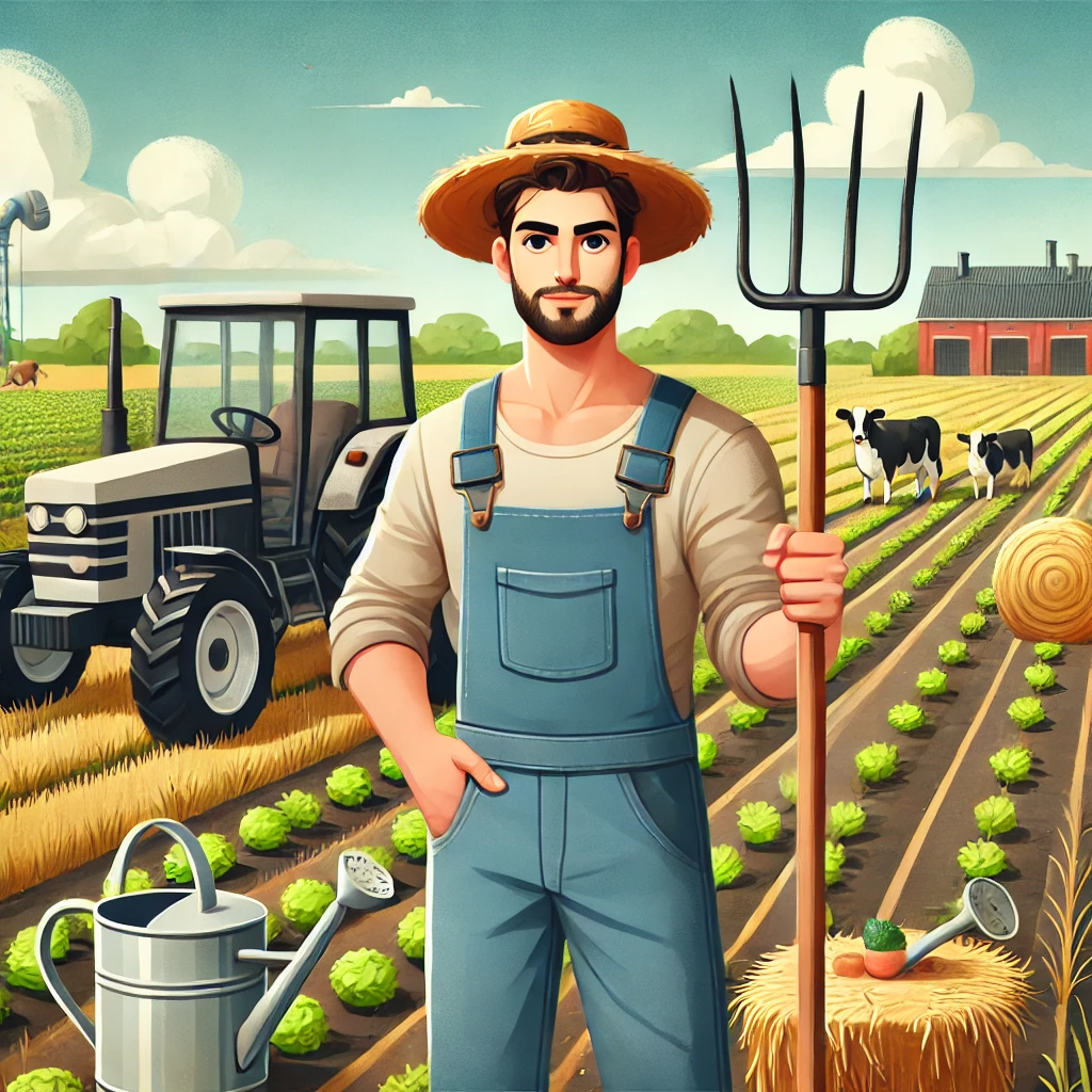 Un fermier au travail, illustrant le recrutement de travailleurs roumains dans le secteur agricole pour répondre aux besoins de main-d'œuvre saisonnière.